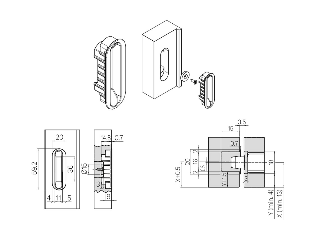 Contropiastra Aggancio Magnetico Serratura Spinoff per Telaio in Legno KM 4 varie finiture  Koblenz - immagine 5
